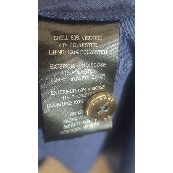 TAHARI Women's Belted Faux-Wrap Midi Dress Size 6 Blue Pockets FALL/ WINTER - Picture 11 of 16